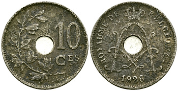 Бельгия 10 сантимов 1926 Belgique KM 85 медно-никель 4172-1011