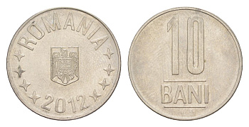 Румыния 10 бань (бани) 2012 KM 191 сталь плакированная никелем UNC 4632-1018
