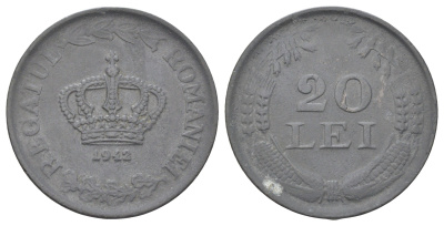 Румыния 20 лей (леев) 1942 KM 62 цинк 4646-1126