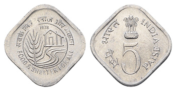 Индия 5 пайс 1978 ФАО - Еда и кров для всех KM 21 алюминий UNC 4697-811