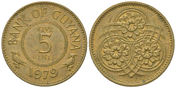 Гайана 5 центов 1979 KM 32 никель латунь 4124-548
