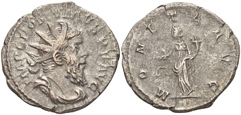 Римская Империя (императоры в Галлии) антониниан 260 - 269 Постум. IMP C POSTVMVS P F AVG / MONETA AVG, Монета с весами и рогом Изобилия, Колония Агриппины, Good Very fine RIC 315 биллон 1073-12-95