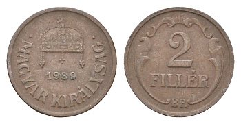 Венгрия 2 филлера 1939 BP KM 506 бронза 4665-458