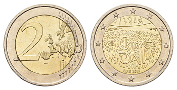 Ирландия 2 евро 2019 100 лет первому заседанию Дойл Эреан KM 99 биметалл UNC 4681-123