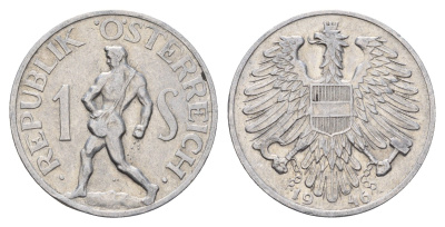Австрия 1 шиллинг 1946 KM 2871 алюминий 4671-555