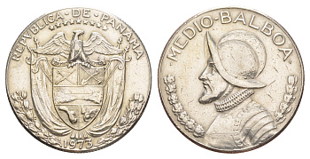 Панама 1/2 бальбоа (50 сентесимо) 1973 KM 12b медь плакированная медно-никелем 4634-1044