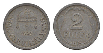 Венгрия 2 филлера 1943 BP KM 519 цинк 4658-343