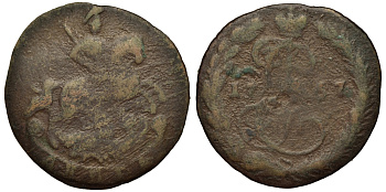 Россия деньга 1767 EM, Екатерина II (1762-1796) Биткин 721 медь 219-551