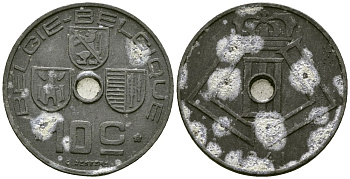 Бельгия 10 сантимов 1941 BELGIE - BELGIQUE KM 126 цинк 4172-115