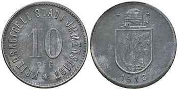 Имменштадт (Бавария) 10 пфеннингов 1919 Funck 227.2, Men18 15273.2 цинк 4164-322