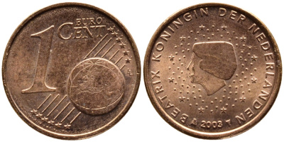 Нидерланды 1 евроцент 2003 Беатрикс (1980-2013) KM 234 сталь плакированная медью UNC 3334-1225