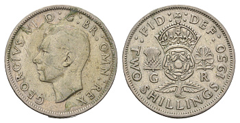 Великобритания 2 шиллинга (флорин) 1950 Георг VI (1936-1952) KM 878, Spink 4107 медно-никель 4183-343