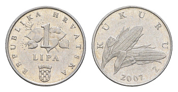 Хорватия 1 липа 2007 нечетный год KM 3 алюминий aUNC 3457-1238