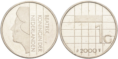 Нидерланды 1 гульден 2000 Беатрикс (1980-2013) KM 205 никель 4171-144