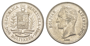 Венесуэла 2 боливара 1989 Симон Боливар Y 43a сталь плакированная никелем 4590-1046