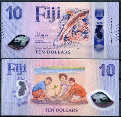 Фиджи лот из 5 банкнот ND (2026) 5, 10, 20, 50 и 100 долларов Pick 125, 126, 127, 128, 129  пластик  UNC (пресс) 451-300-2