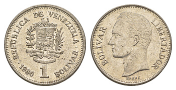 Венесуэла 1 боливар 1986 Симон Боливар Y 52 никель 4586-951