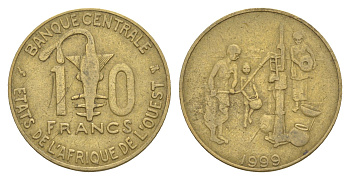 Западная Африка (BCEAO) 10 франков 1999 KM 10 медь алюминий никель 4612-834