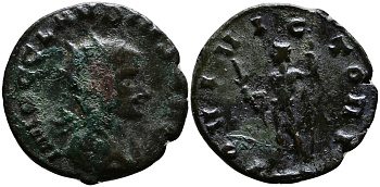 Римская Империя антониниан 268 - 270 Клавдий Готский IOVI VICTORI Юпитер Рим Very fine RIC 53 бронза 270-223