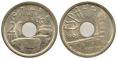 Испания 25 песет 1995 Кастилья и Леон (Castilla y Leon), Хуан Карлос I (1975-2014) KM 948 латунь 4609-368