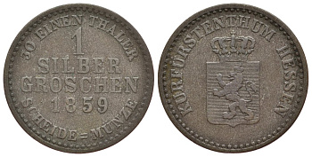 Гессен-Кассель 1 грош 1859 KM 615 серебро 1522-1015