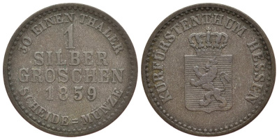 Гессен-Кассель 1 грош 1859 KM 615 серебро 1522-1015