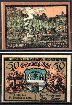 Грюнберг (Силезия) 50 пфеннигов ND 7556-22-3-1