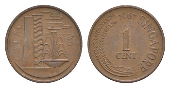 Сингапур 1 цент 1967 KM 1 бронза 4640-644