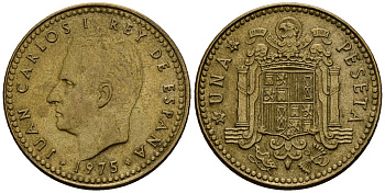 Испания 1 песета 1975 Хуан Карлос I (1975-2014) KM 806 алюминиевая бронза 4176-346