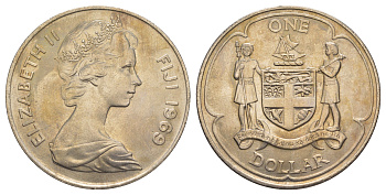 Фиджи 1 доллар 1969 KM 32 медно-никель UNC 4368-911