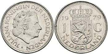 Нидерланды 1 гульден 1979 Юлиана (1948-1980) KM 184a никель 94-647