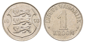 Эстония 1 крона 1993 KM 28 медно-никель 4688-621
