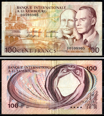 Люксембург 100 франков 1981 Pick 14 A бумага 6312-59-1-1