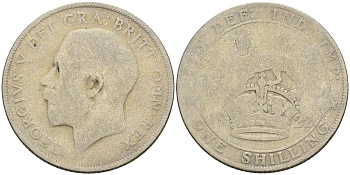 Великобритания 1 шиллинг 1922 Георг V (1910-1936) KM 816a, Spink 4023А серебро 4589-1015