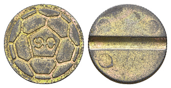 Италия жетон Чемпионат мира по футболу 1990 диаметр 23,5 мм, вес 5,1 гр никель 4670-536