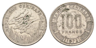 ЦАР 100 франков 1972 Центральная Африка KM 6 никель 4678-1126