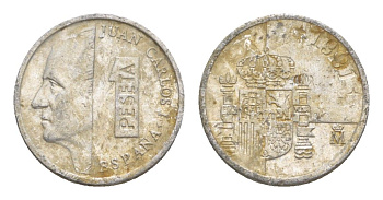 Испания 1 песета 1991 M, Хуан Карлос I (1975-2014) KM 832 алюминий 4623-1036