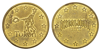 Чехия жетон в парке развлечения Экскалибур Сити диаметр 23 мм, вес 5,1 гр латунь 4656-634