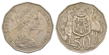 Австралия 50 центов 1979 Елизавета II (1952-2022), герб Австралии, кенгуру KM 68 медно-никель 4383-842