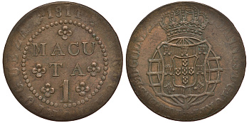 Португальская Ангола 1 макута 1814 KM 46 медь 5010-243