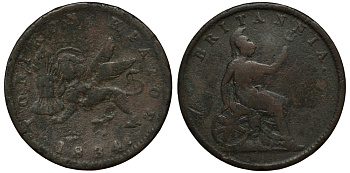 Греция, Ионические острова 1 лепта 1834 Британская администрация (1809-1863) KM 34 медь 650-843