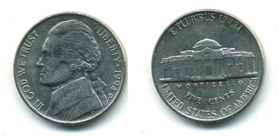 США 5 ЦЕНТОВ 1994 KM A192 медно-никель 4364-341
