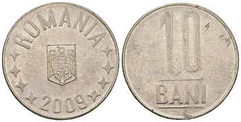 Румыния 10 бань (бани) 2009 KM 191 сталь плакированная никелем aUNC 4621-519