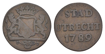 Нидерланды, Голландия, Утрехт 1 дуит 1789 KM 91 медь 4644-829