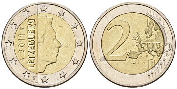 Люксембург 2 евро 2011 KM 82 биметалл 4148-824