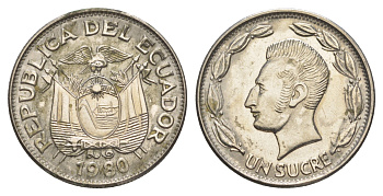 Эквадор 1 сукре 1980 KM 78b сталь плакированная никелем 4641-655
