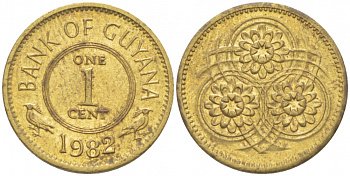 Гайана 1 цент 1967 Республика KM 31 никель латунь 214-865