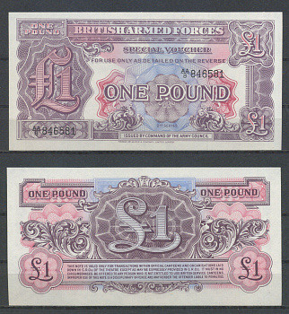 Англия 1 фунт ND (1948) Британские вооруженные силы Pick M22 бумага UNC (пресс) 2198-24-3-2