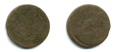 РОССИЯ 1 КОПЕЙКА 1759 медь 61-324