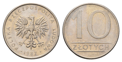 Польша 10 злотых 1987 Y 152.1 медно-никель aUNC 3336-734